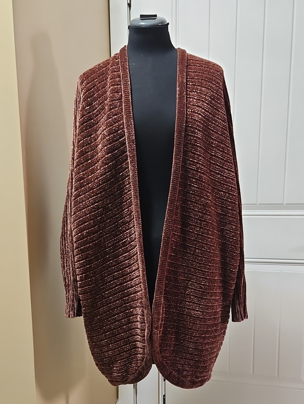 Torrid Chenille Cocoon Open Front Ribbed Cardigan 1X